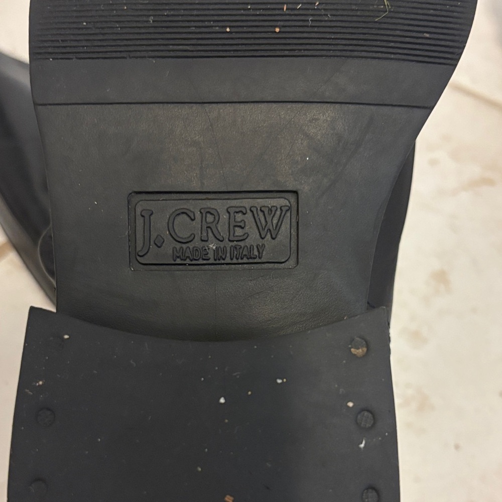 J. Crew Black Leather riding Boots equestrian fall side zipper 6 made in Italy - Picture 2 of 10